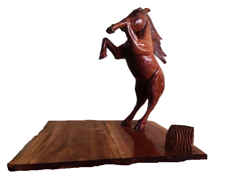 Horny horse sculpture
